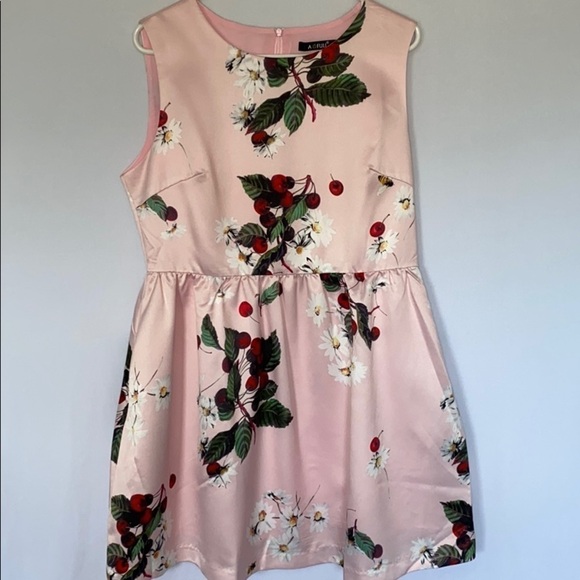 aofuli Fit and Flare Dress Cherries, Bees and Flowers Size XXL Whimsical Poc… - Picture 2 of 10